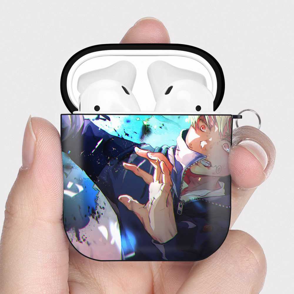 （画像用） SPY×FAMILY间谍家家酒 AirPods 第2世代保護ケース ハードシェル ブラック 耐衝撃・防指紋・カラビナ付き