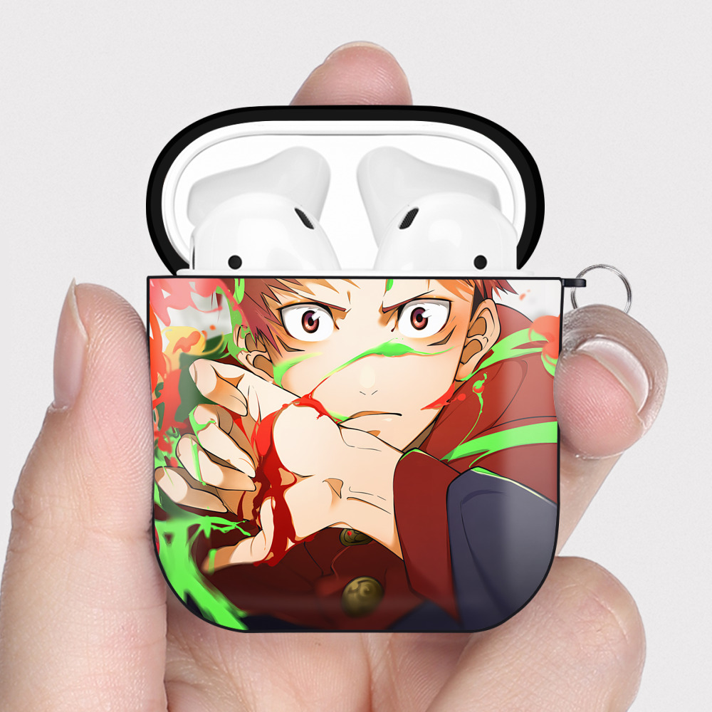 （画像用） SPY×FAMILY间谍家家酒 AirPods 第2世代保護ケース ハードシェル ブラック 耐衝撃・防指紋・カラビナ付き
