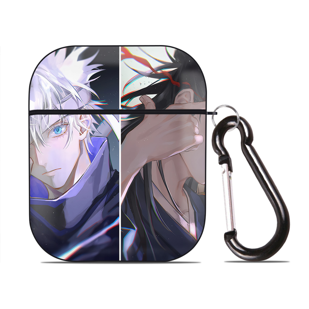 （画像用） SPY×FAMILY间谍家家酒 AirPods 第2世代保護ケース ハードシェル ブラック 耐衝撃・防指紋・カラビナ付き