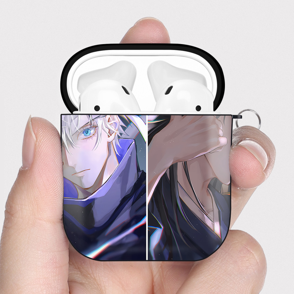 （画像用） SPY×FAMILY间谍家家酒 AirPods 第2世代保護ケース ハードシェル ブラック 耐衝撃・防指紋・カラビナ付き