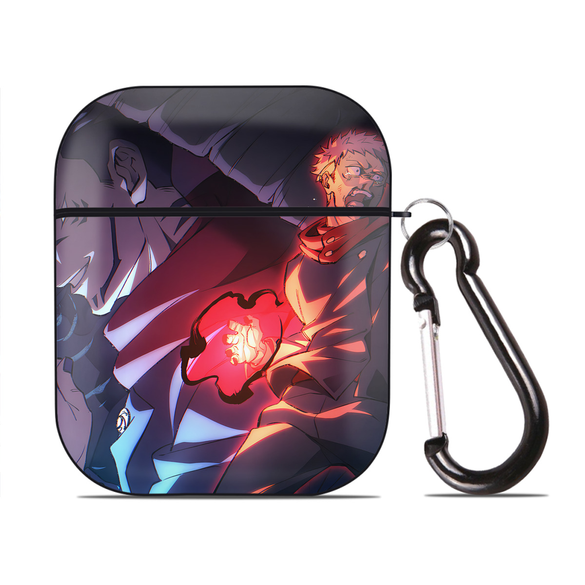 （画像用） SPY×FAMILY间谍家家酒 AirPods 第2世代保護ケース ハードシェル ブラック 耐衝撃・防指紋・カラビナ付き