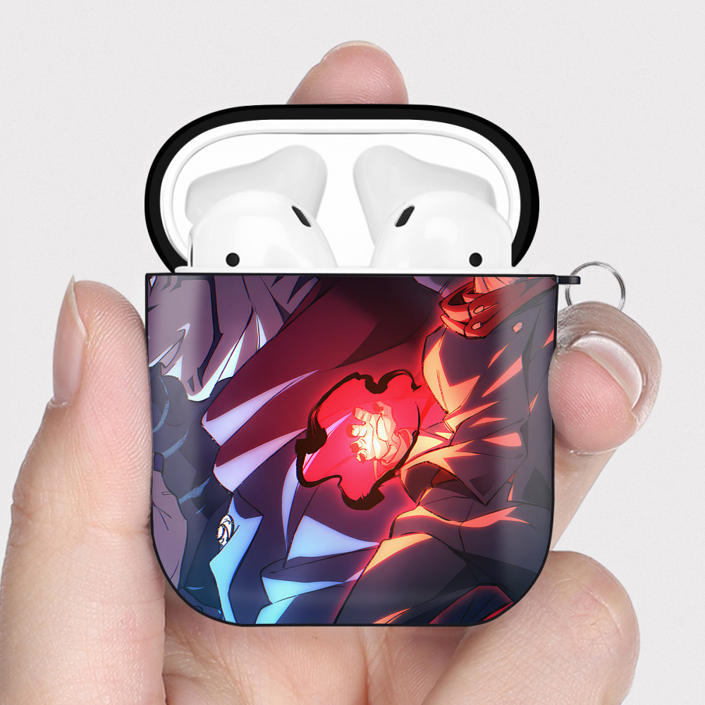 （画像用） SPY×FAMILY间谍家家酒 AirPods 第2世代保護ケース ハードシェル ブラック 耐衝撃・防指紋・カラビナ付き