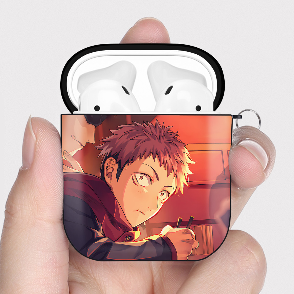 （画像用） SPY×FAMILY间谍家家酒 AirPods 第2世代保護ケース ハードシェル ブラック 耐衝撃・防指紋・カラビナ付き