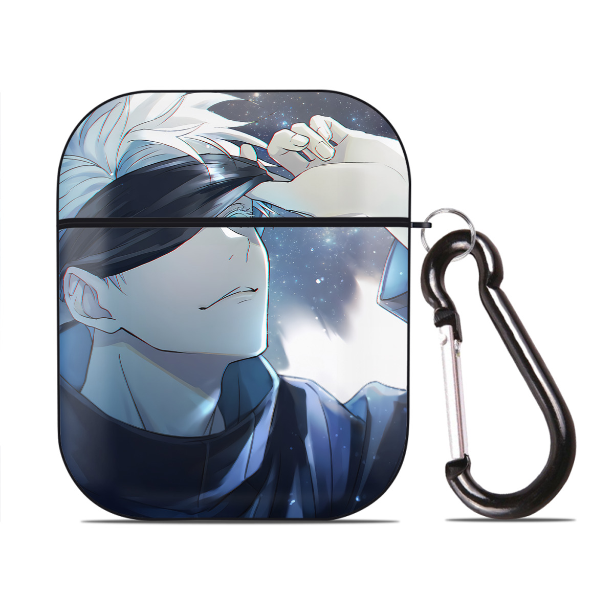 （画像用） SPY×FAMILY间谍家家酒 AirPods 第2世代保護ケース ハードシェル ブラック 耐衝撃・防指紋・カラビナ付き