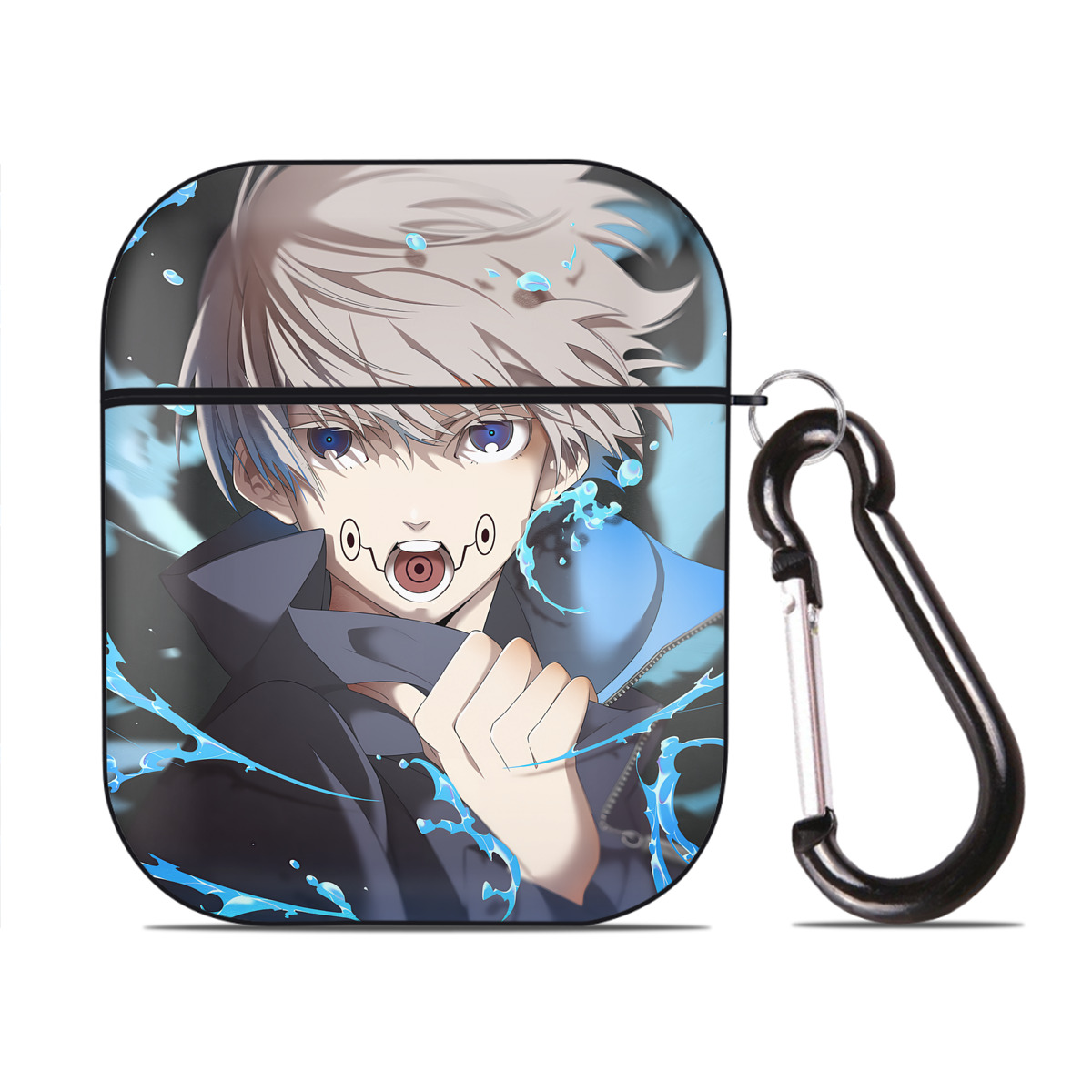 （画像用） SPY×FAMILY间谍家家酒 AirPods 第2世代保護ケース ハードシェル ブラック 耐衝撃・防指紋・カラビナ付き