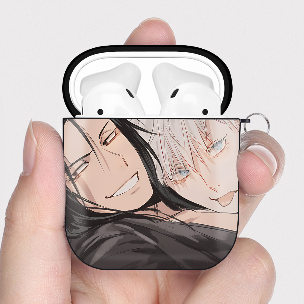 （画像用） SPY×FAMILY间谍家家酒 AirPods 第2世代保護ケース ハードシェル ブラック 耐衝撃・防指紋・カラビナ付き