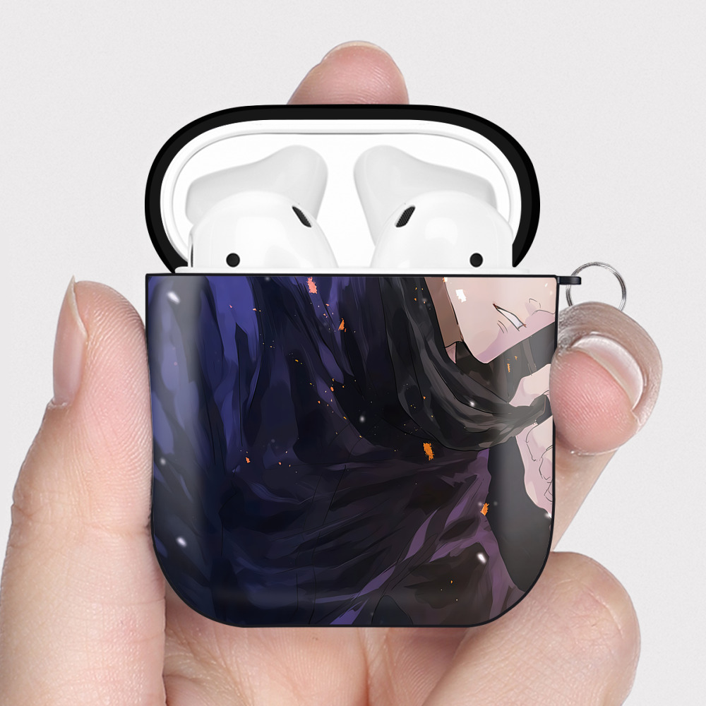 （画像用） SPY×FAMILY间谍家家酒 AirPods 第2世代保護ケース ハードシェル ブラック 耐衝撃・防指紋・カラビナ付き
