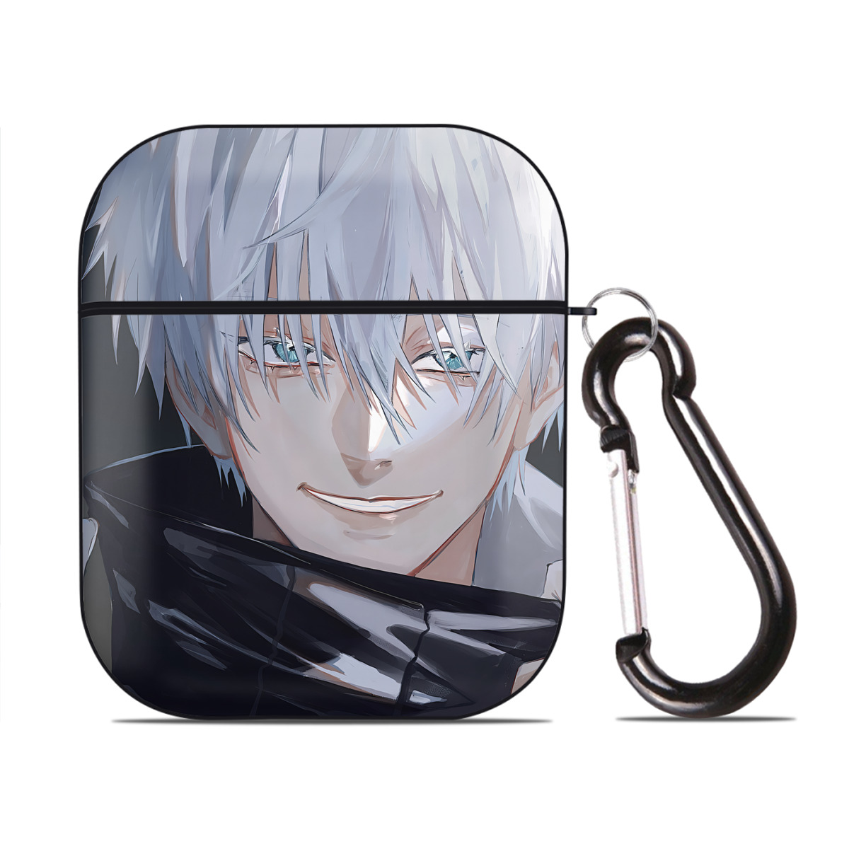 （画像用） SPY×FAMILY间谍家家酒 AirPods 第2世代保護ケース ハードシェル ブラック 耐衝撃・防指紋・カラビナ付き