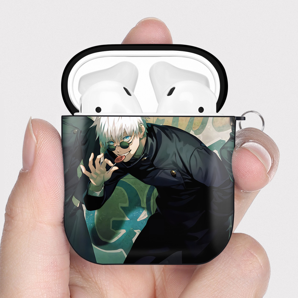 （画像用） SPY×FAMILY间谍家家酒 AirPods 第2世代保護ケース ハードシェル ブラック 耐衝撃・防指紋・カラビナ付き
