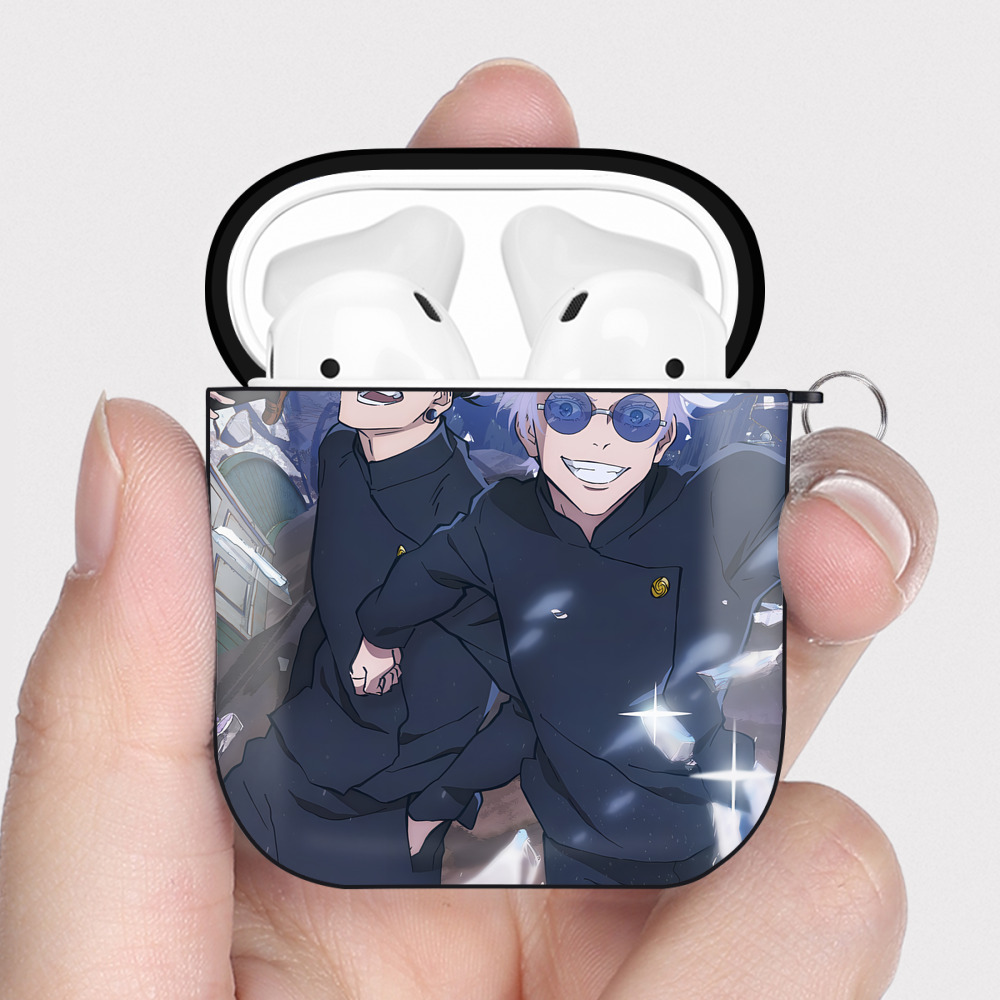 （画像用） SPY×FAMILY间谍家家酒 AirPods 第2世代保護ケース ハードシェル ブラック 耐衝撃・防指紋・カラビナ付き