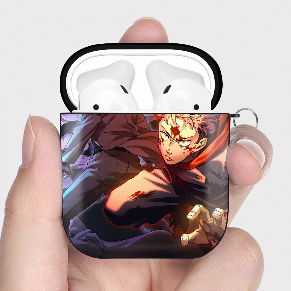 （画像用） SPY×FAMILY间谍家家酒 AirPods 第2世代保護ケース ハードシェル ブラック 耐衝撃・防指紋・カラビナ付き
