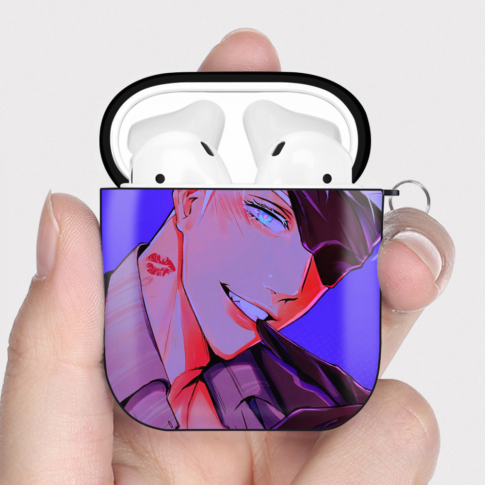 （画像用） SPY×FAMILY间谍家家酒 AirPods 第2世代保護ケース ハードシェル ブラック 耐衝撃・防指紋・カラビナ付き