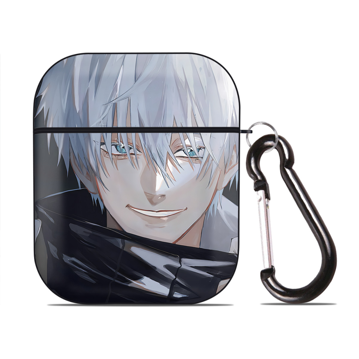 （画像用） SPY×FAMILY间谍家家酒 AirPods 第2世代保護ケース ハードシェル ブラック 耐衝撃・防指紋・カラビナ付き