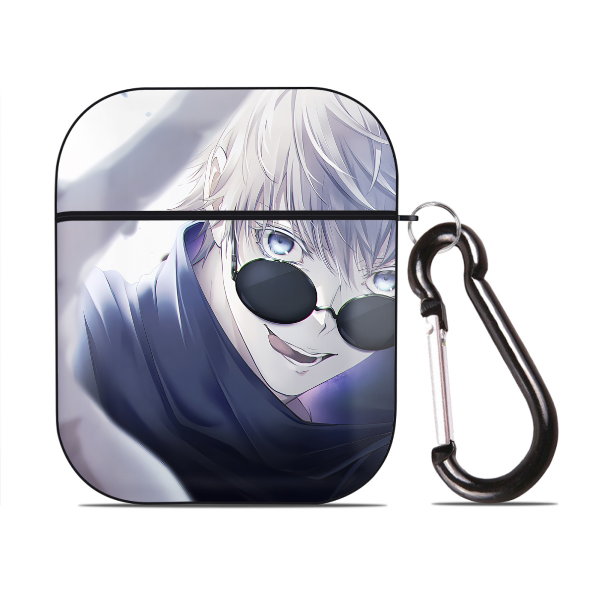 （画像用） SPY×FAMILY间谍家家酒 AirPods 第2世代保護ケース ハードシェル ブラック 耐衝撃・防指紋・カラビナ付き
