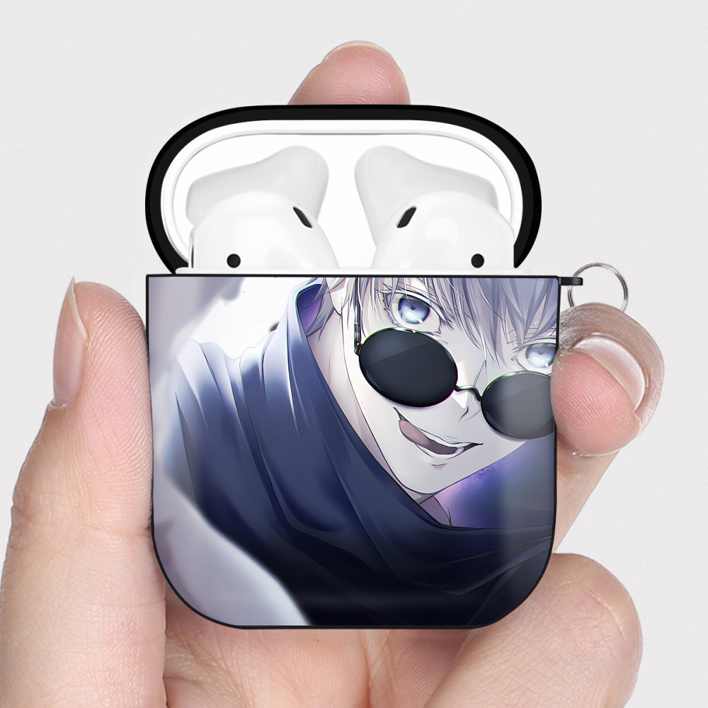 （画像用） SPY×FAMILY间谍家家酒 AirPods 第2世代保護ケース ハードシェル ブラック 耐衝撃・防指紋・カラビナ付き