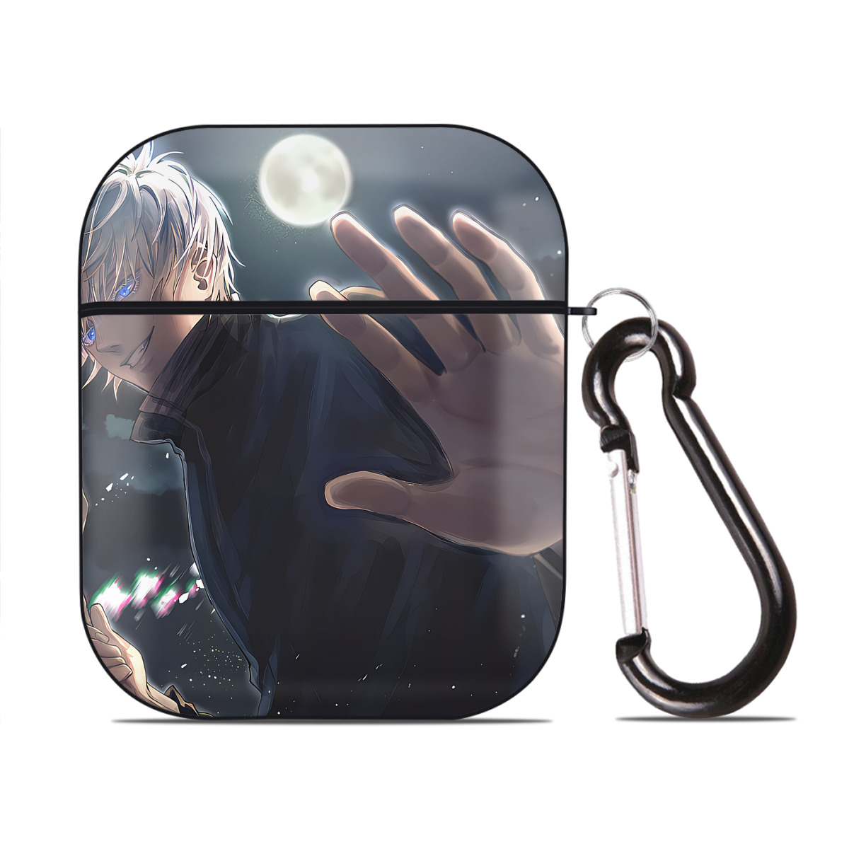 （画像用） SPY×FAMILY间谍家家酒 AirPods 第2世代保護ケース ハードシェル ブラック 耐衝撃・防指紋・カラビナ付き