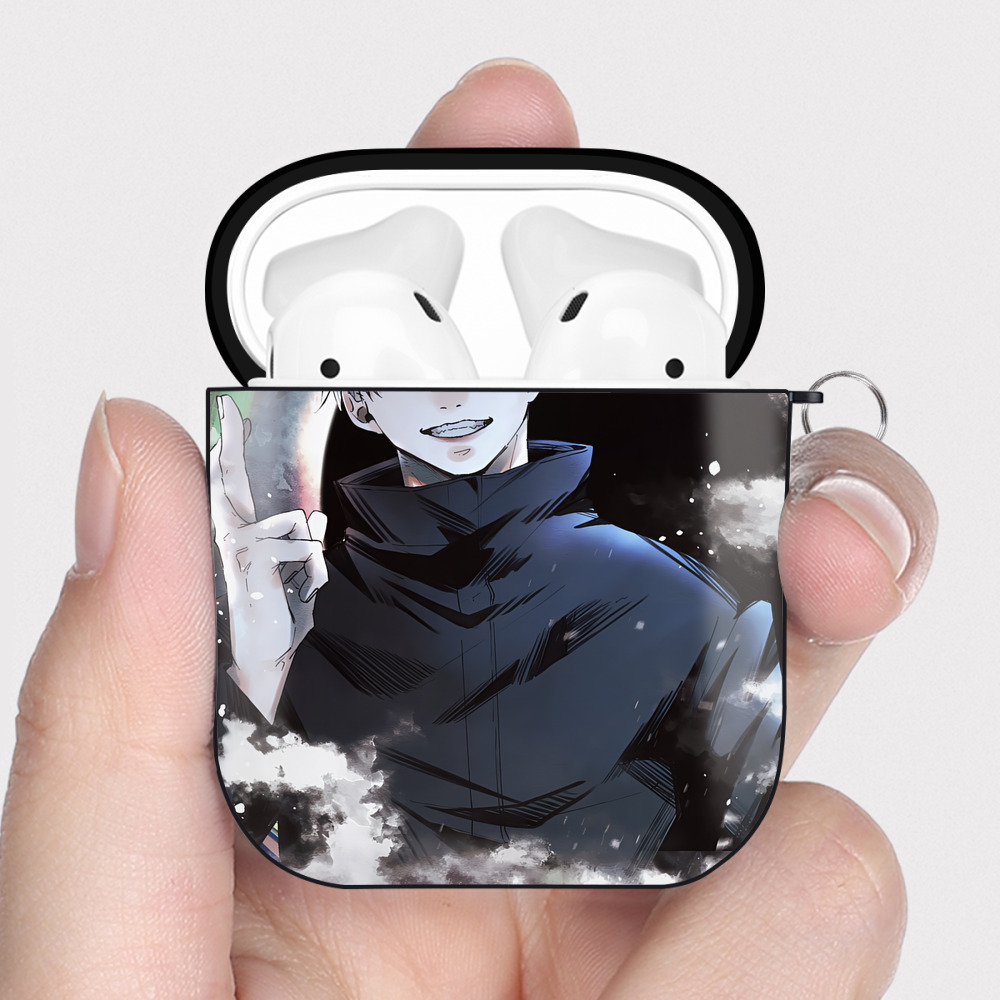（画像用） SPY×FAMILY间谍家家酒 AirPods 第2世代保護ケース ハードシェル ブラック 耐衝撃・防指紋・カラビナ付き
