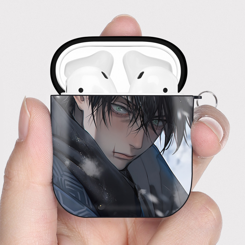 （画像用） SPY×FAMILY间谍家家酒 AirPods 第2世代保護ケース ハードシェル ブラック 耐衝撃・防指紋・カラビナ付き