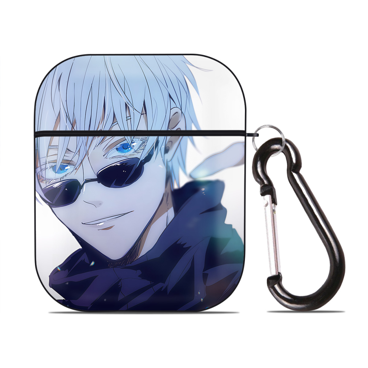 （画像用） SPY×FAMILY间谍家家酒 AirPods 第2世代保護ケース ハードシェル ブラック 耐衝撃・防指紋・カラビナ付き