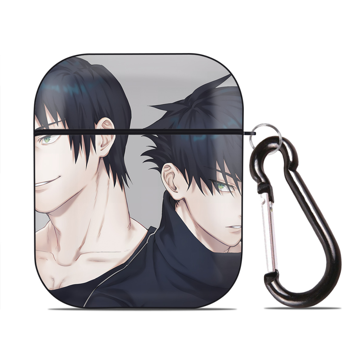 （画像用） SPY×FAMILY间谍家家酒 AirPods 第2世代保護ケース ハードシェル ブラック 耐衝撃・防指紋・カラビナ付き