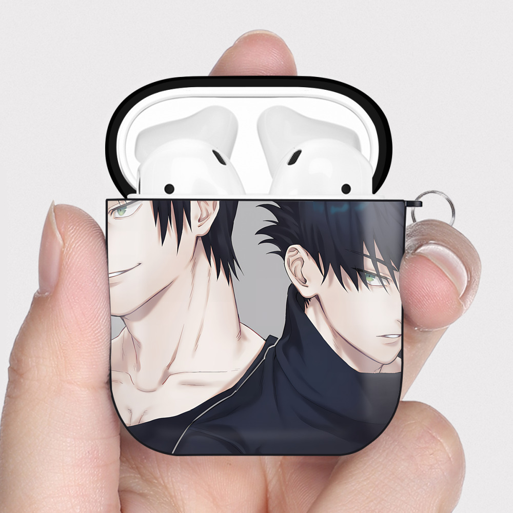 （画像用） SPY×FAMILY间谍家家酒 AirPods 第2世代保護ケース ハードシェル ブラック 耐衝撃・防指紋・カラビナ付き
