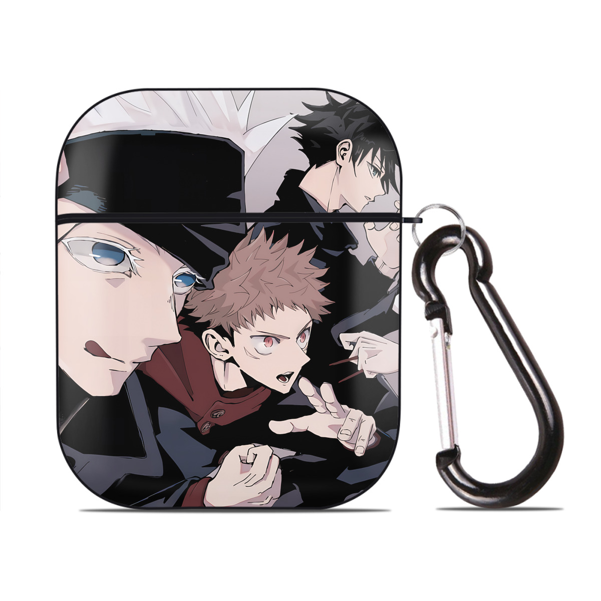 （画像用） SPY×FAMILY间谍家家酒 AirPods 第2世代保護ケース ハードシェル ブラック 耐衝撃・防指紋・カラビナ付き