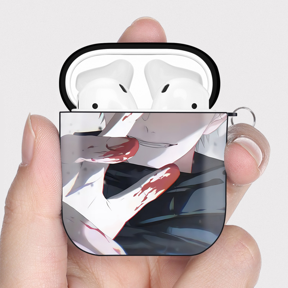 （画像用） SPY×FAMILY间谍家家酒 AirPods 第2世代保護ケース ハードシェル ブラック 耐衝撃・防指紋・カラビナ付き