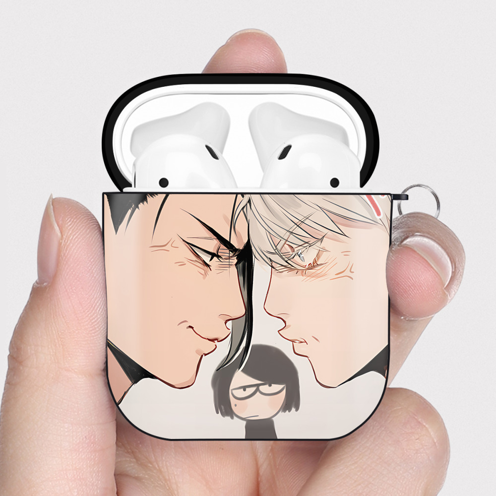 （画像用） SPY×FAMILY间谍家家酒 AirPods 第2世代保護ケース ハードシェル ブラック 耐衝撃・防指紋・カラビナ付き