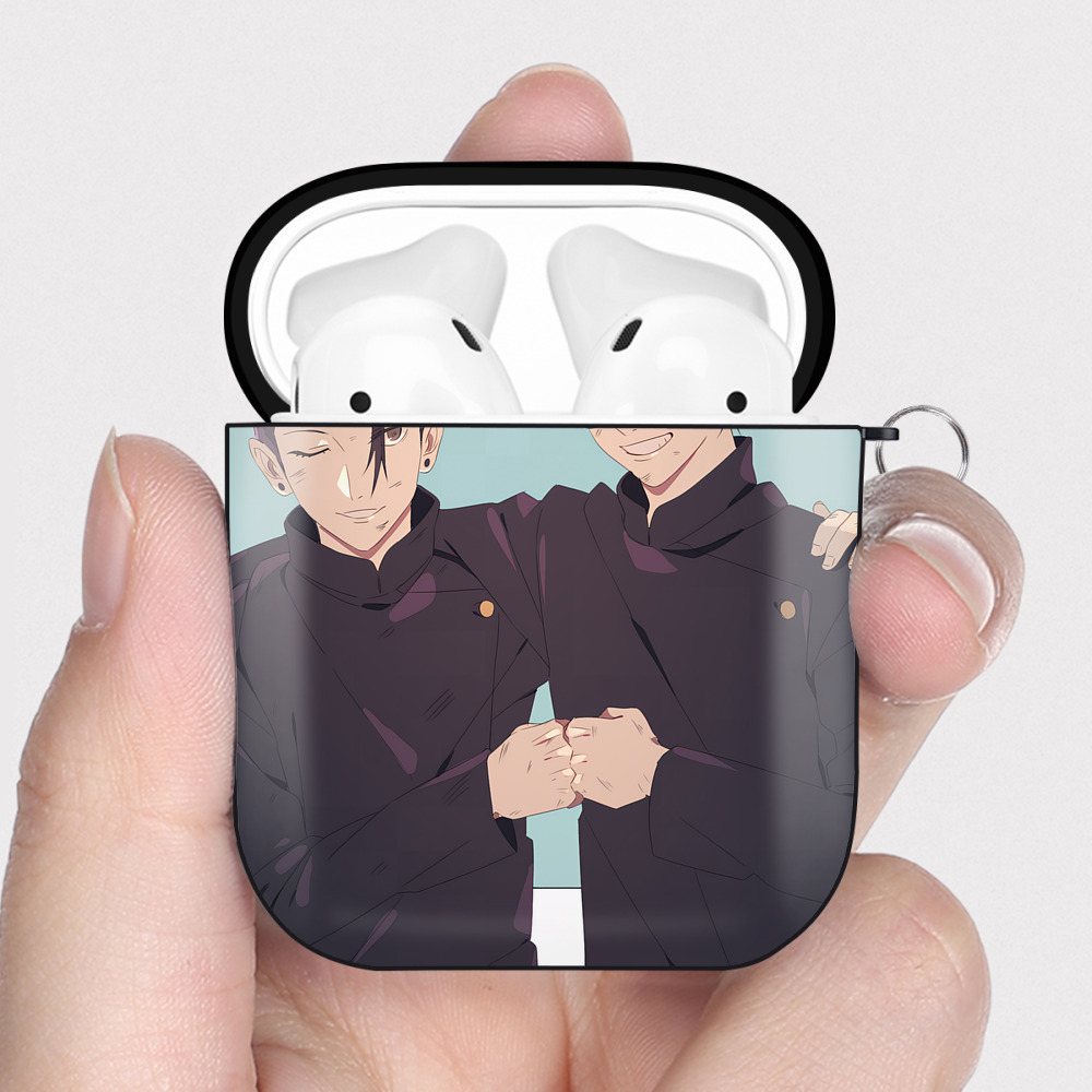 （画像用） SPY×FAMILY间谍家家酒 AirPods 第2世代保護ケース ハードシェル ブラック 耐衝撃・防指紋・カラビナ付き