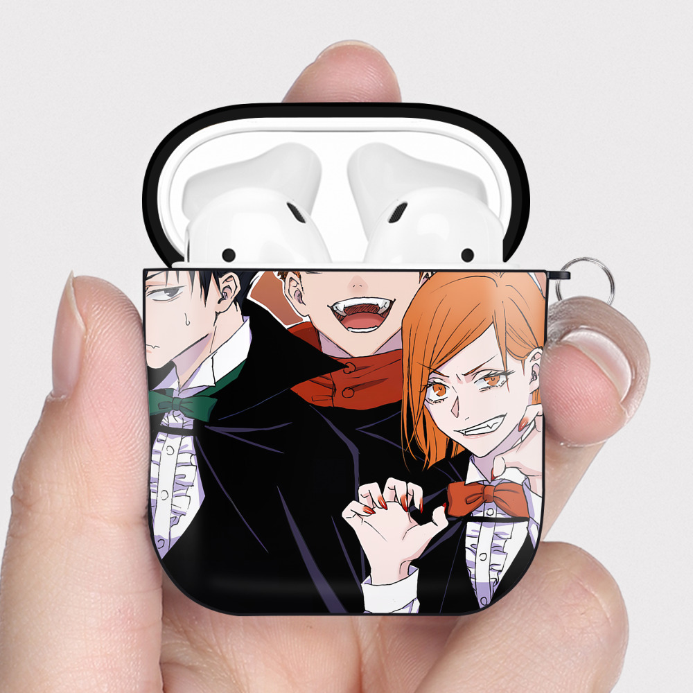 （画像用） SPY×FAMILY间谍家家酒 AirPods 第2世代保護ケース ハードシェル ブラック 耐衝撃・防指紋・カラビナ付き