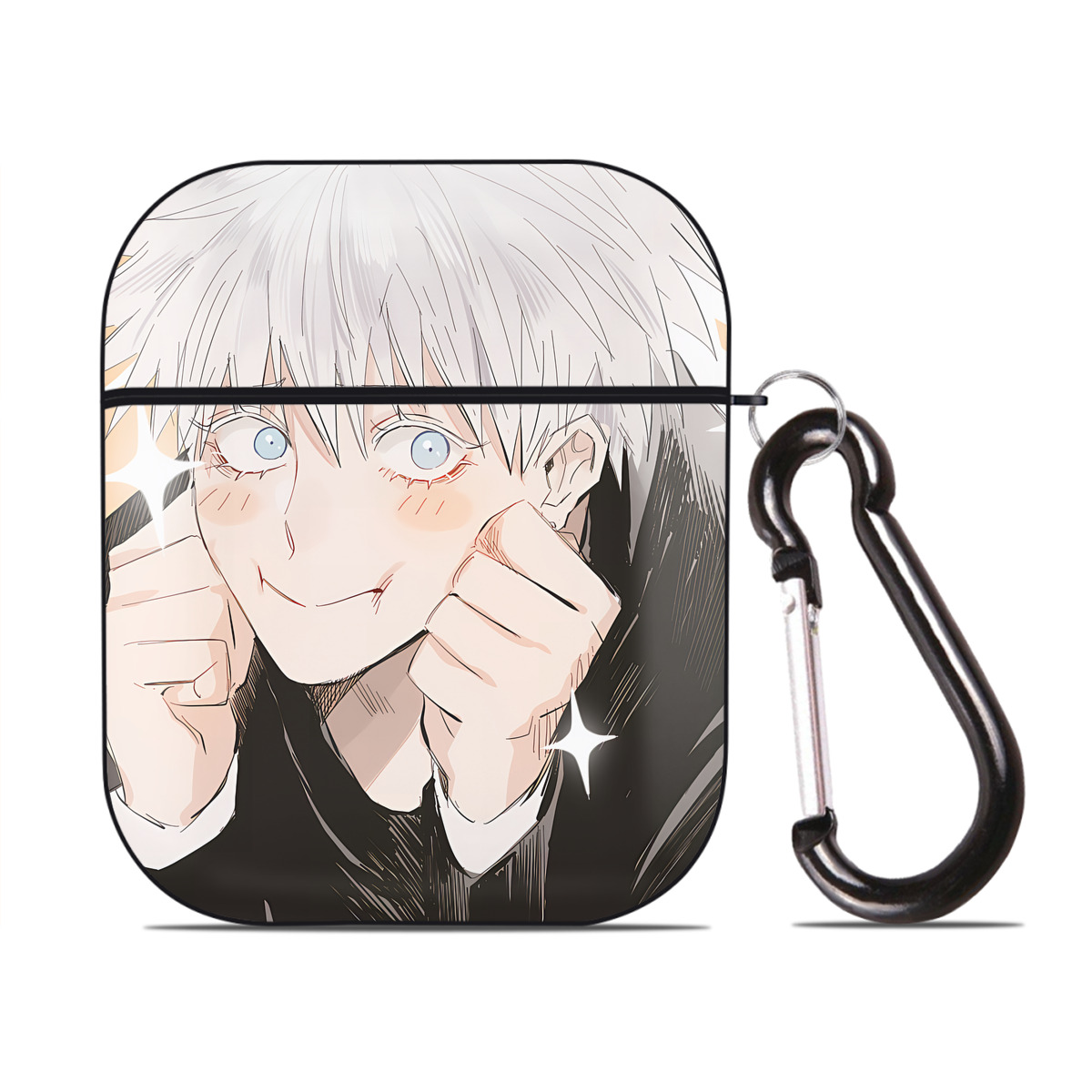 （画像用） SPY×FAMILY间谍家家酒 AirPods 第2世代保護ケース ハードシェル ブラック 耐衝撃・防指紋・カラビナ付き