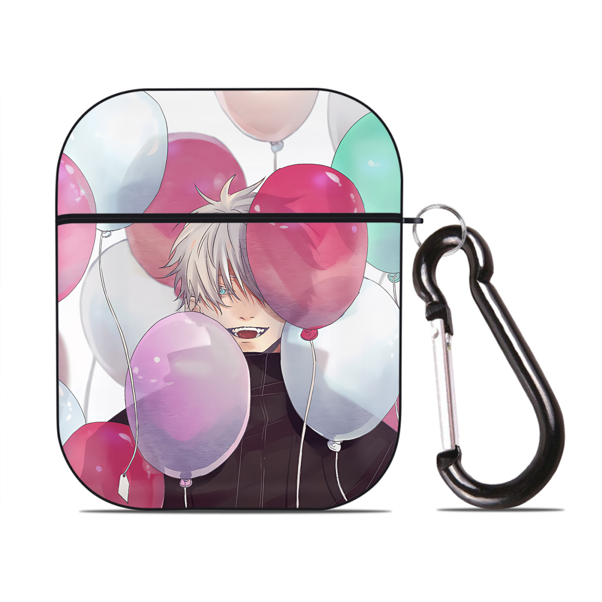 （画像用） SPY×FAMILY间谍家家酒 AirPods 第2世代保護ケース ハードシェル ブラック 耐衝撃・防指紋・カラビナ付き
