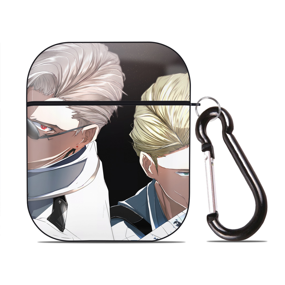 （画像用） SPY×FAMILY间谍家家酒 AirPods 第2世代保護ケース ハードシェル ブラック 耐衝撃・防指紋・カラビナ付き