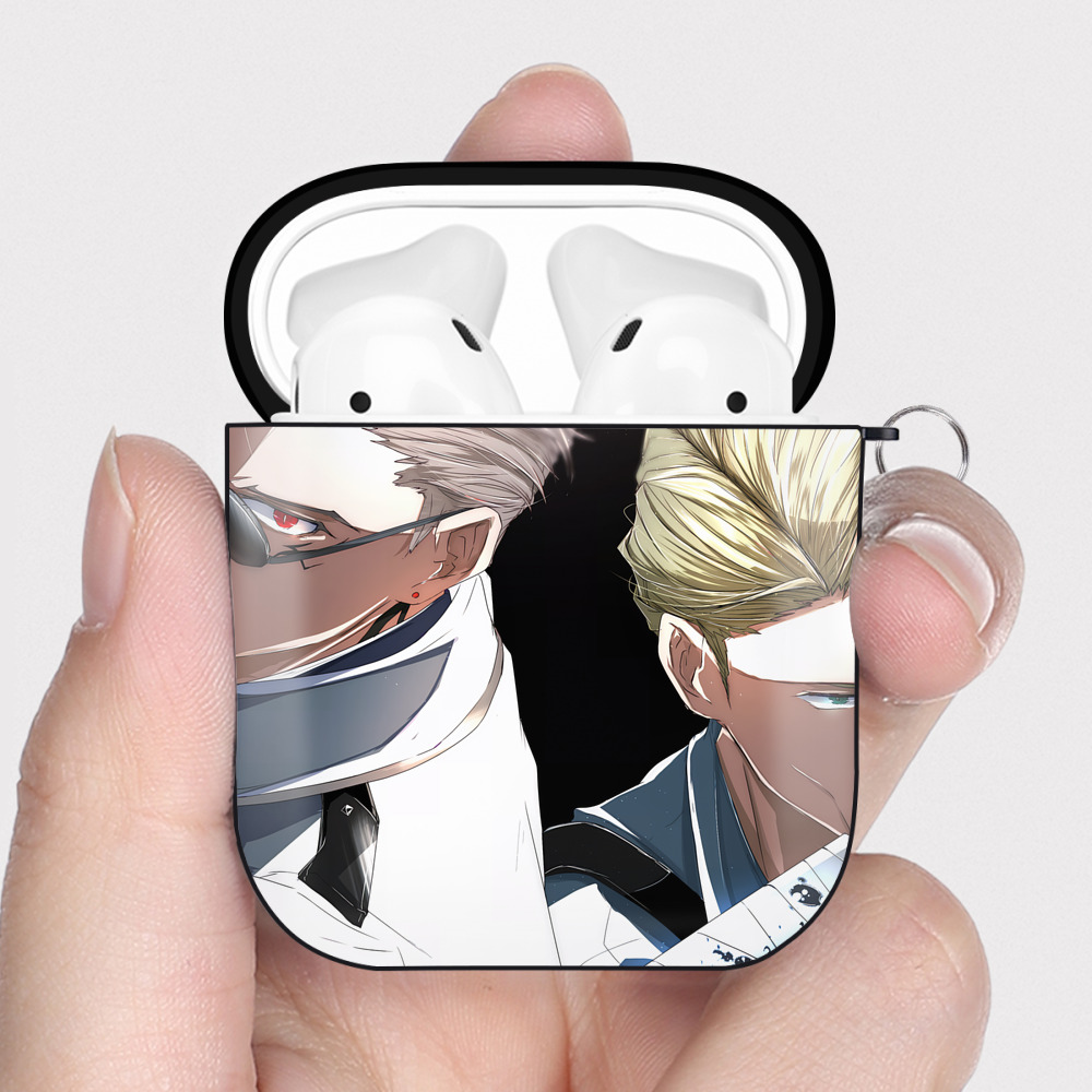 （画像用） SPY×FAMILY间谍家家酒 AirPods 第2世代保護ケース ハードシェル ブラック 耐衝撃・防指紋・カラビナ付き