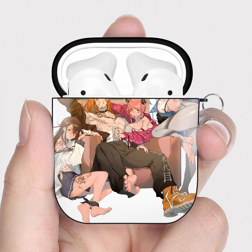（画像用） SPY×FAMILY间谍家家酒 AirPods 第2世代保護ケース ハードシェル ブラック 耐衝撃・防指紋・カラビナ付き