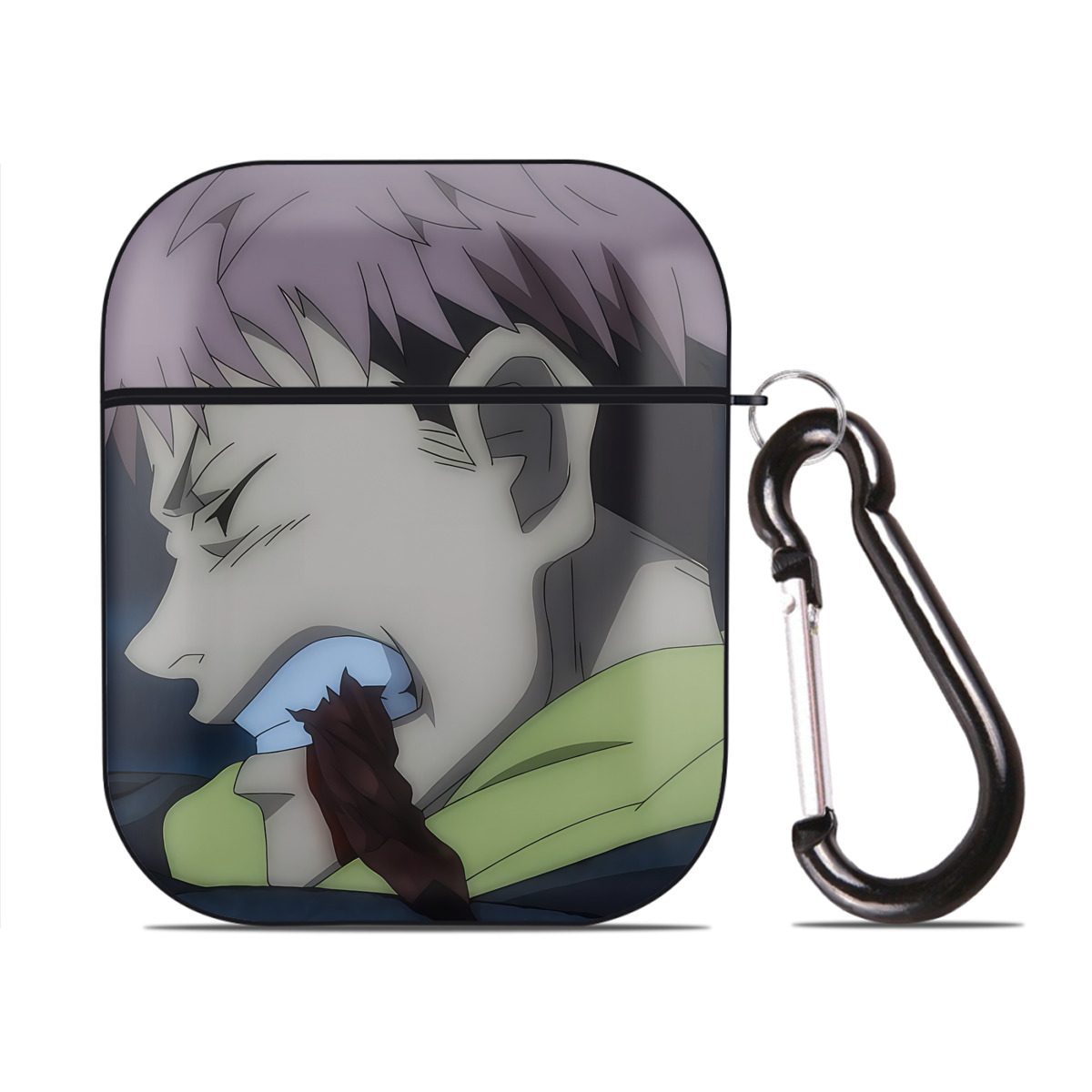 （画像用） SPY×FAMILY间谍家家酒 AirPods 第2世代保護ケース ハードシェル ブラック 耐衝撃・防指紋・カラビナ付き