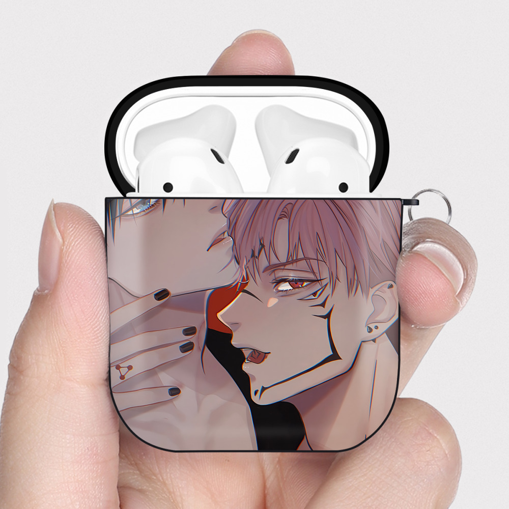 （画像用） SPY×FAMILY间谍家家酒 AirPods 第2世代保護ケース ハードシェル ブラック 耐衝撃・防指紋・カラビナ付き