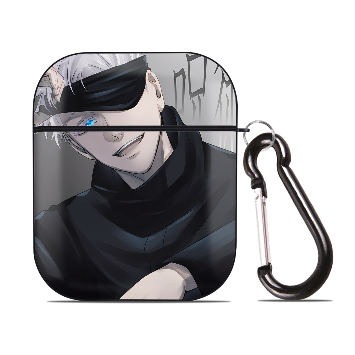 （画像用） SPY×FAMILY间谍家家酒 AirPods 第2世代保護ケース ハードシェル ブラック 耐衝撃・防指紋・カラビナ付き