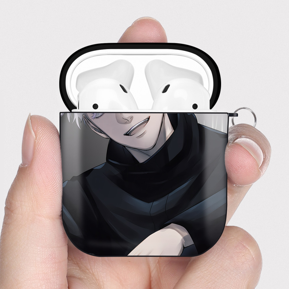 （画像用） SPY×FAMILY间谍家家酒 AirPods 第2世代保護ケース ハードシェル ブラック 耐衝撃・防指紋・カラビナ付き
