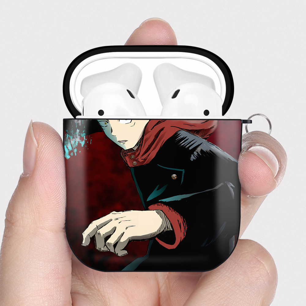 （画像用） SPY×FAMILY间谍家家酒 AirPods 第2世代保護ケース ハードシェル ブラック 耐衝撃・防指紋・カラビナ付き
