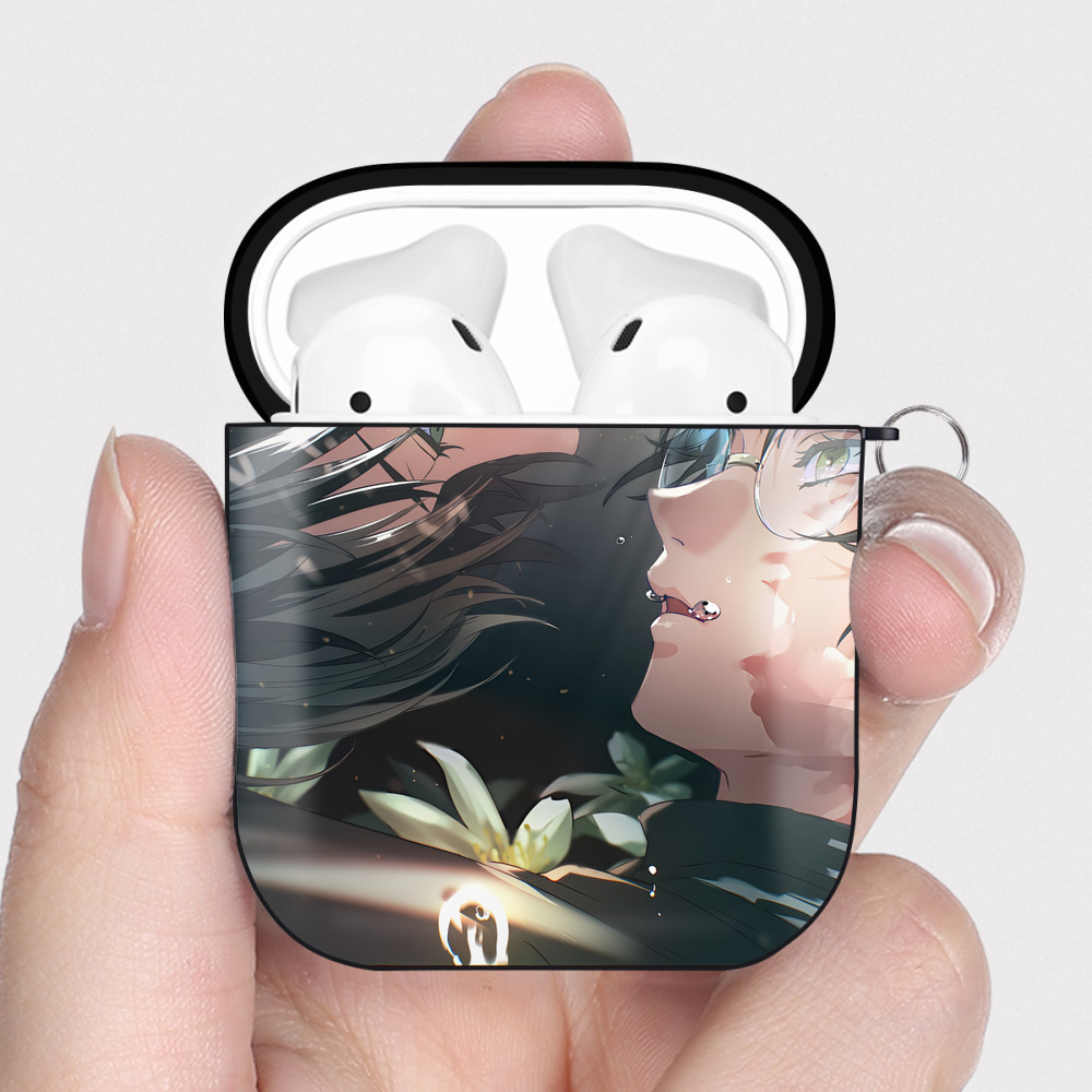 （画像用） SPY×FAMILY间谍家家酒 AirPods 第2世代保護ケース ハードシェル ブラック 耐衝撃・防指紋・カラビナ付き