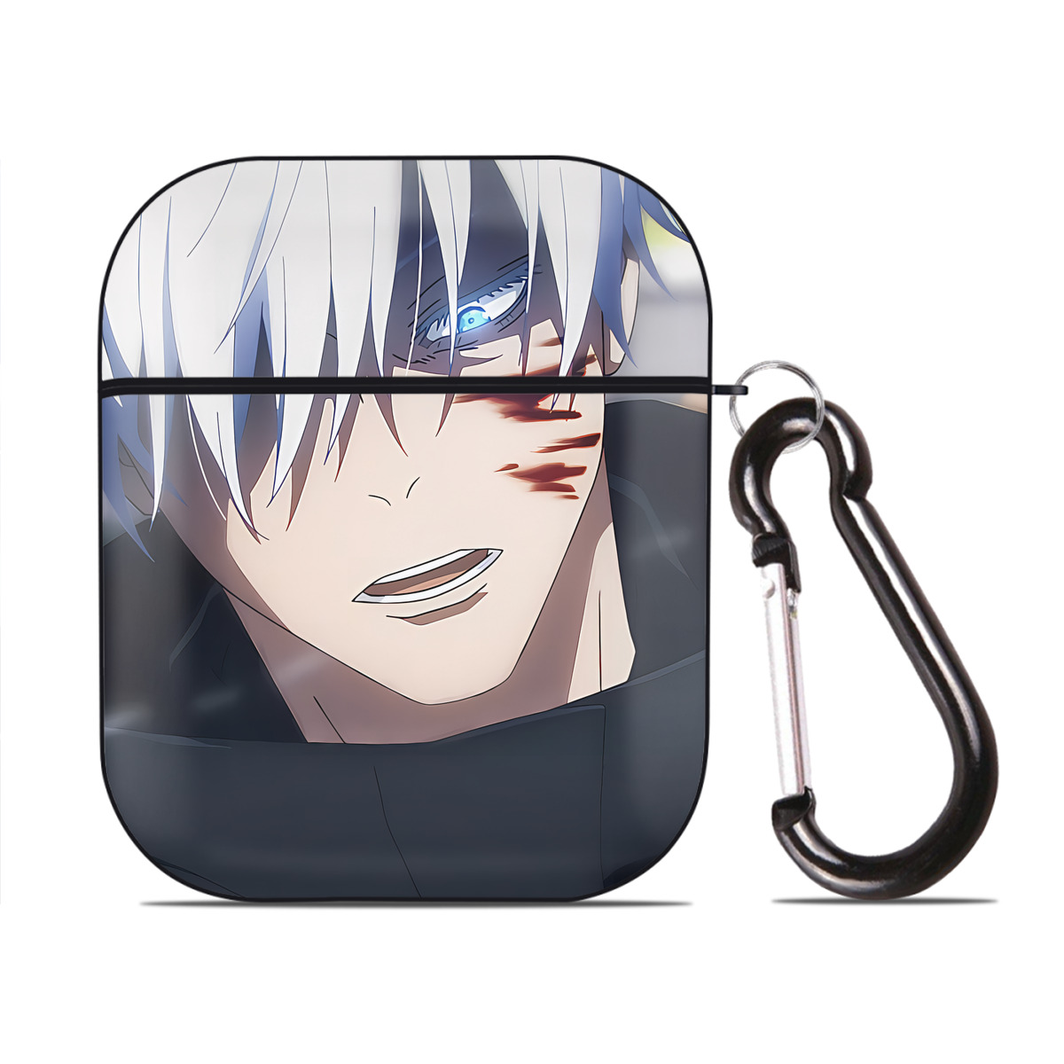 （画像用） SPY×FAMILY间谍家家酒 AirPods 第2世代保護ケース ハードシェル ブラック 耐衝撃・防指紋・カラビナ付き