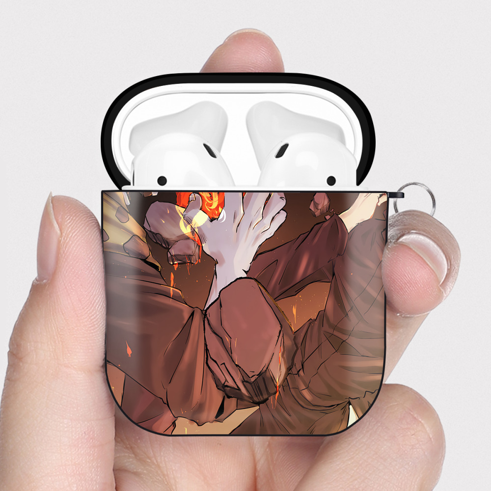 （画像用） SPY×FAMILY间谍家家酒 AirPods 第2世代保護ケース ハードシェル ブラック 耐衝撃・防指紋・カラビナ付き