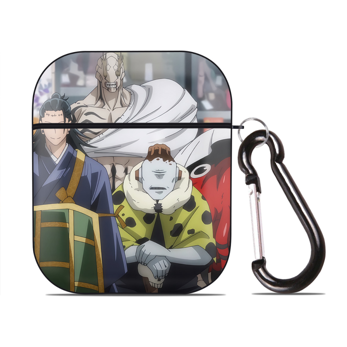 （画像用） SPY×FAMILY间谍家家酒 AirPods 第2世代保護ケース ハードシェル ブラック 耐衝撃・防指紋・カラビナ付き