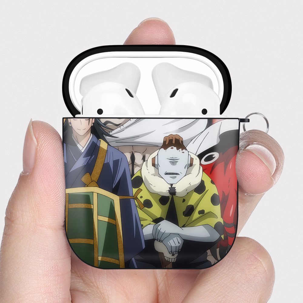 （画像用） SPY×FAMILY间谍家家酒 AirPods 第2世代保護ケース ハードシェル ブラック 耐衝撃・防指紋・カラビナ付き