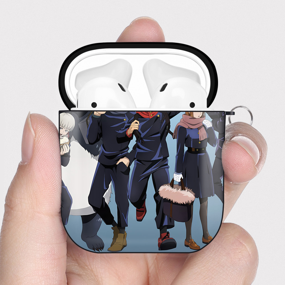 （画像用） SPY×FAMILY间谍家家酒 AirPods 第2世代保護ケース ハードシェル ブラック 耐衝撃・防指紋・カラビナ付き