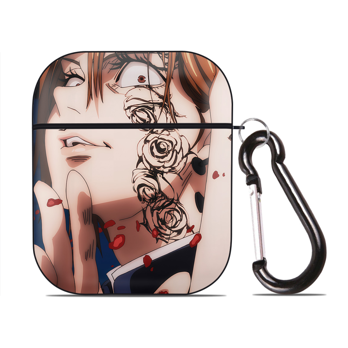（画像用） SPY×FAMILY间谍家家酒 AirPods 第2世代保護ケース ハードシェル ブラック 耐衝撃・防指紋・カラビナ付き