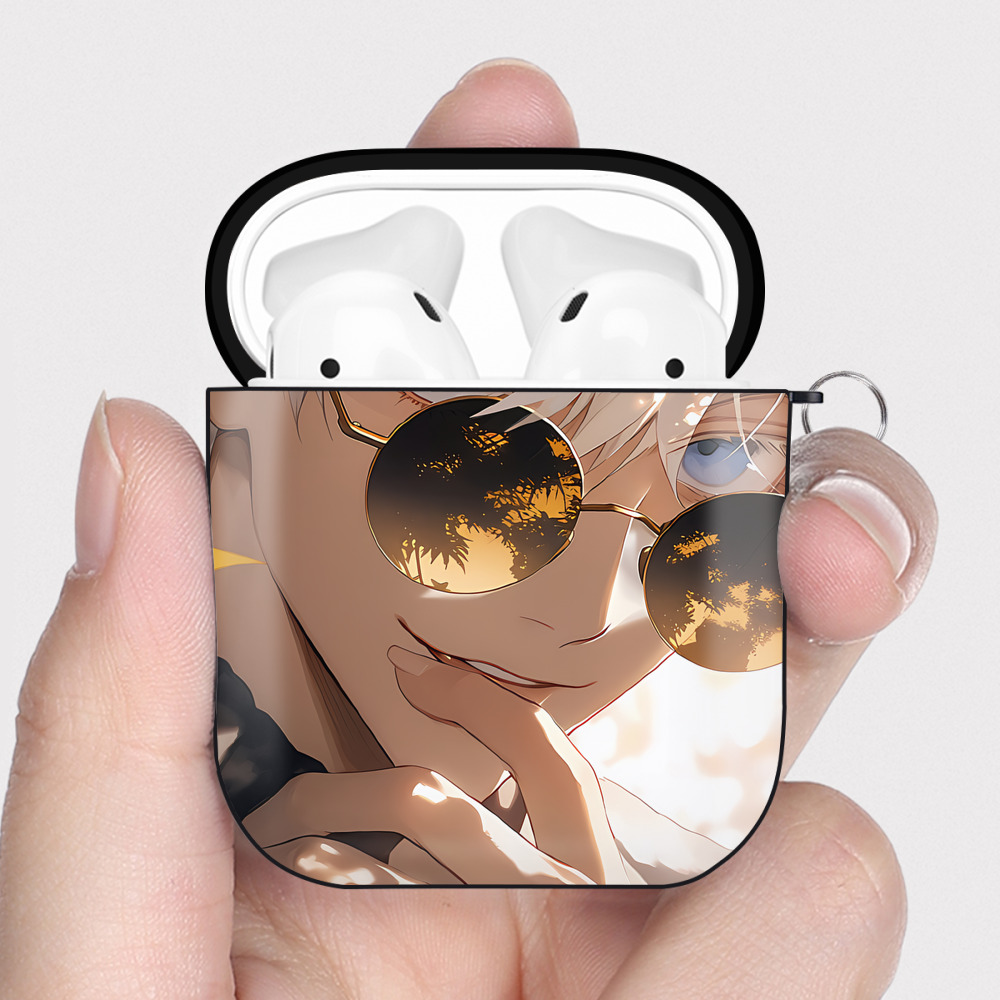 （画像用） SPY×FAMILY间谍家家酒 AirPods 第2世代保護ケース ハードシェル ブラック 耐衝撃・防指紋・カラビナ付き