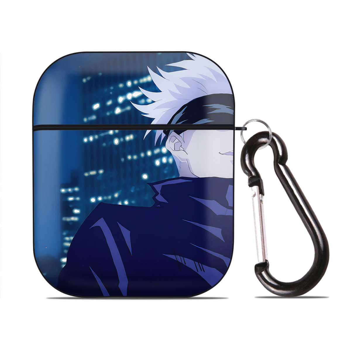 （画像用） SPY×FAMILY间谍家家酒 AirPods 第2世代保護ケース ハードシェル ブラック 耐衝撃・防指紋・カラビナ付き