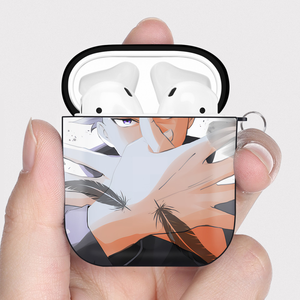 （画像用） SPY×FAMILY间谍家家酒 AirPods 第2世代保護ケース ハードシェル ブラック 耐衝撃・防指紋・カラビナ付き